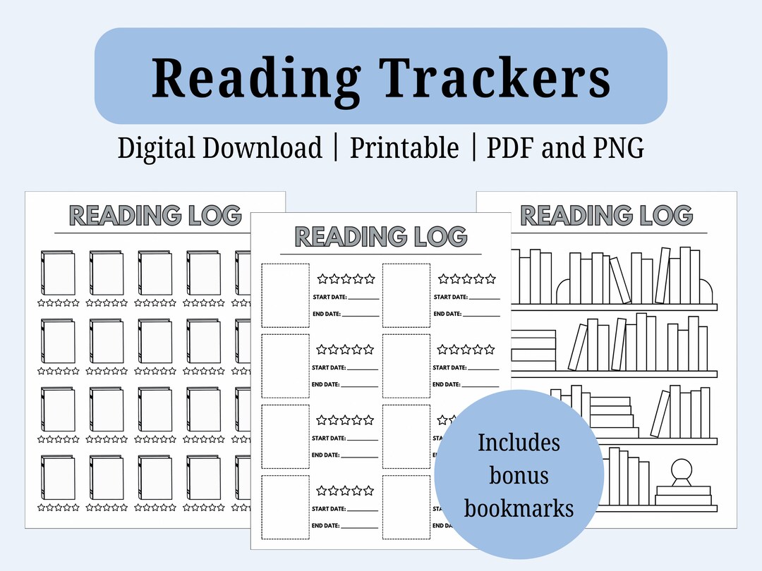 Reading Log Templates Printable Book Log Digital Reading Log Reading