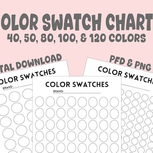 Color Swatch Chart | Color Swatch template | DIY color swatch marker | swatches | paint swatches | colored pencil swatches | coloring pages