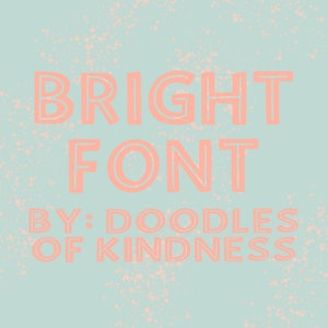 Bright font | inline font for procreate | digital