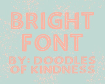 Bright font | inline font for procreate | digital