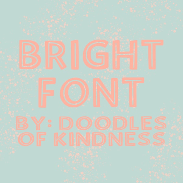 Bright font | inline font for procreate | digital