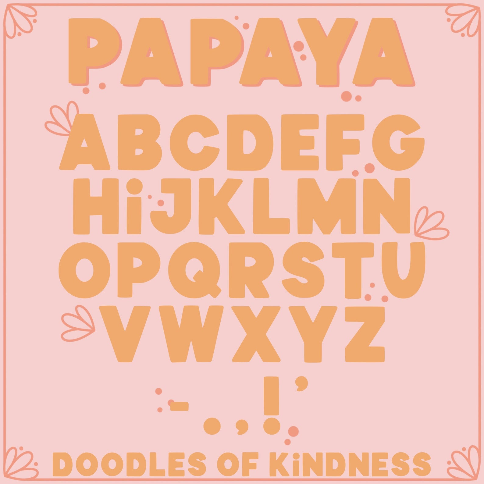 Papaya Font Handwritten Font Teacher Font Bold Font Procreate Font