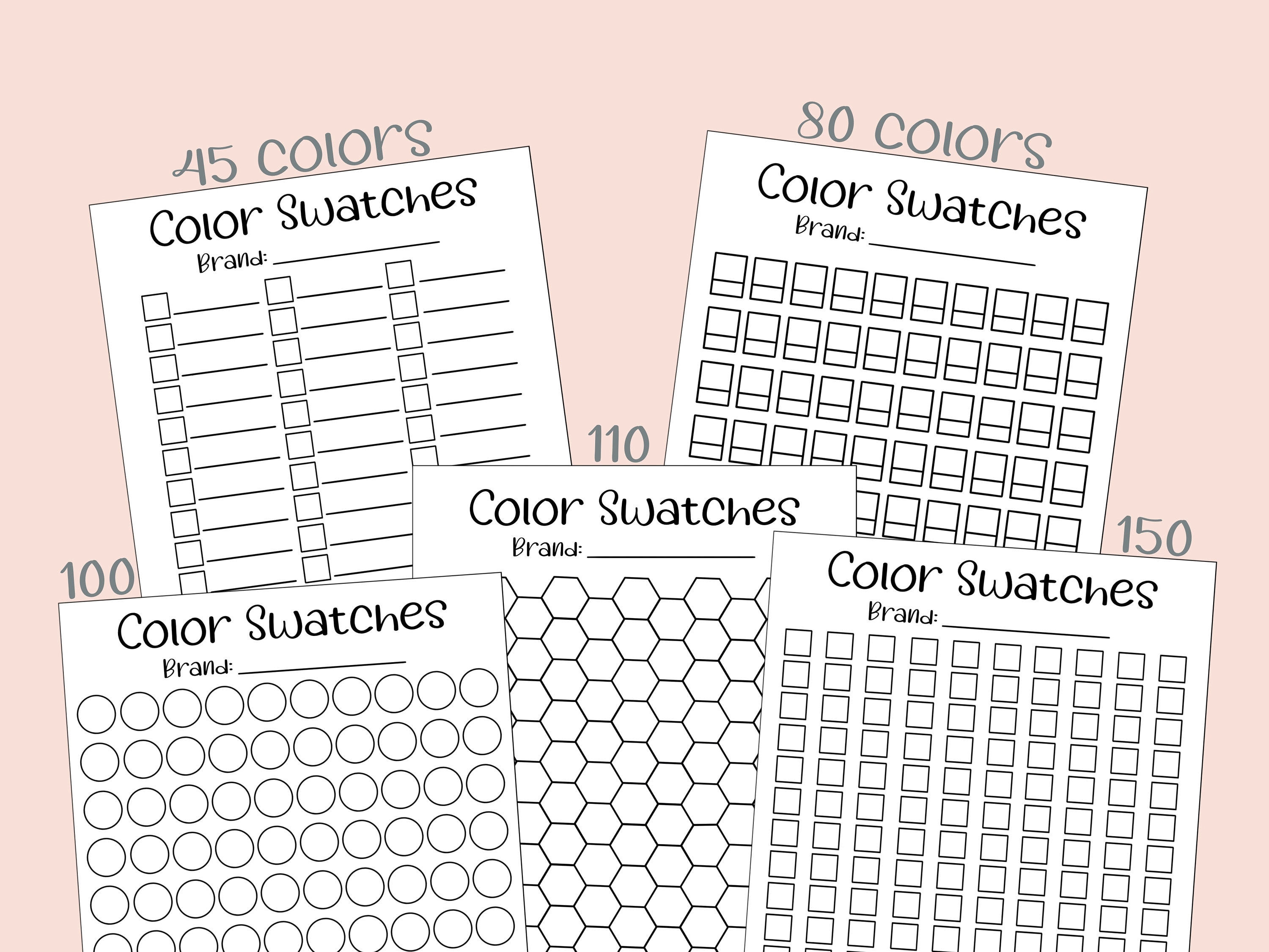 Color Swatch Chart Color Swatch Template DIY Color Swatch Etsy Color Swatch Chart Color Swatch Template DIY Color Swatch Etsy