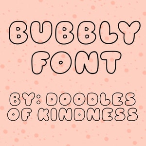 Fuente burbujeante para Procreate, Letras de burbujas, Fuente de contorno de burbujas, Digital