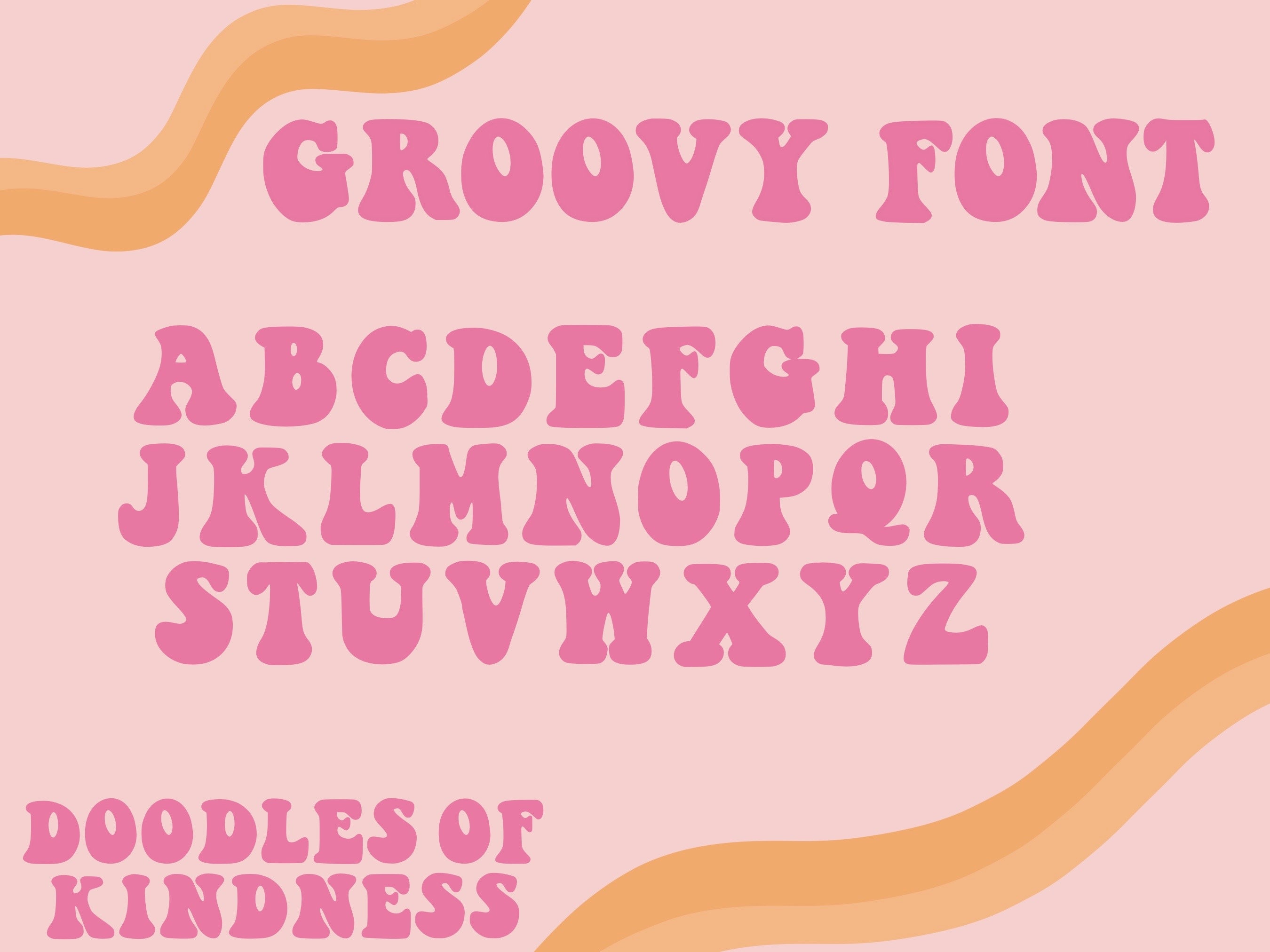 Groovy Font for Procreate Retro Font Cute Font Cricut Font Procreate