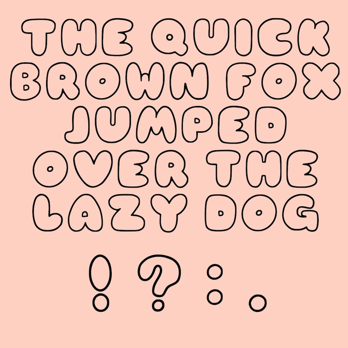 Bubbly Outline Font for Procreate (digital Download) - Etsy