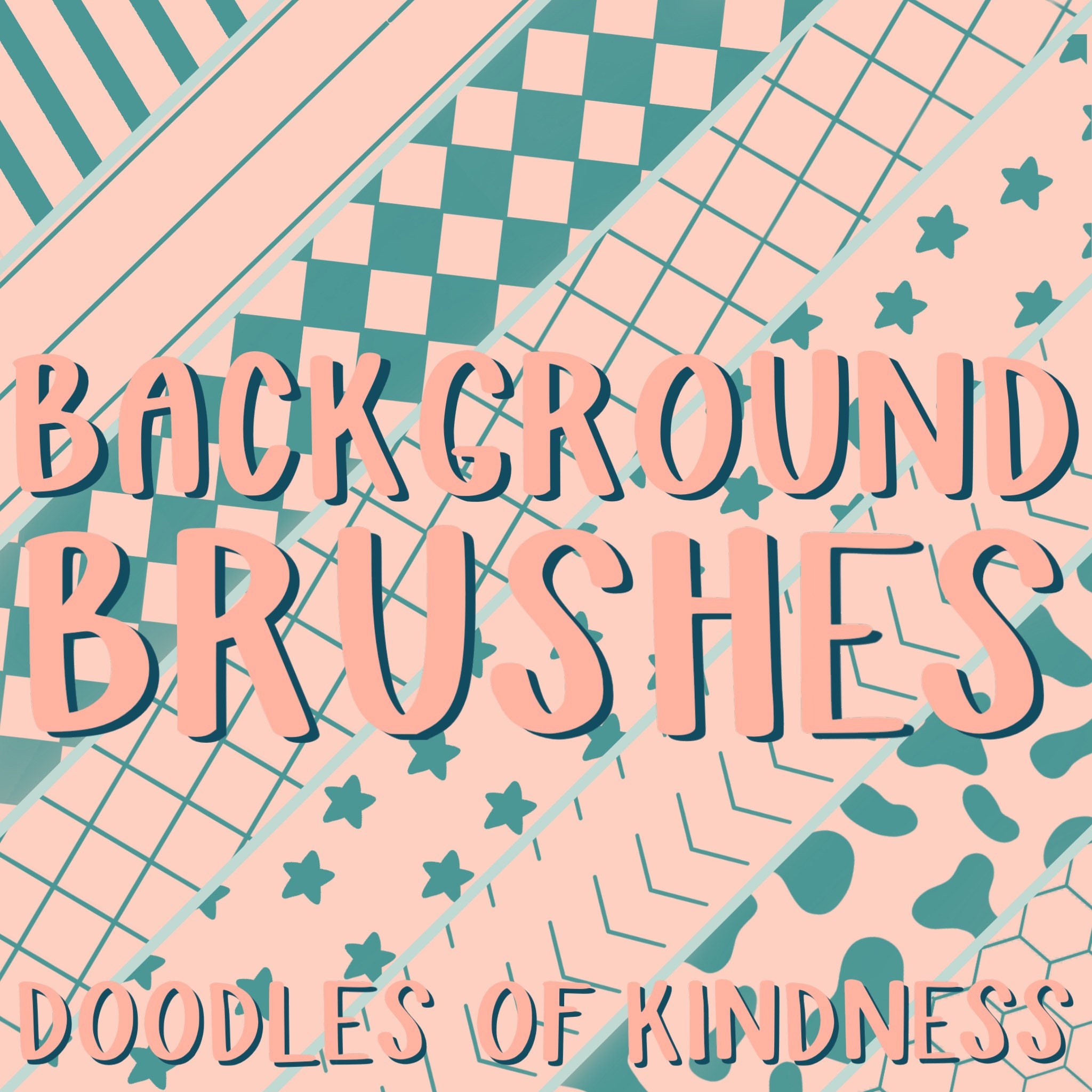 Pinceles de patrones de fondo para Procreate de Doodles of Kindness