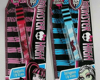 Monster High Flavored Lip Gloss Lot of 2 (Bitten Berry, Black & Blueberry)