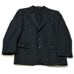 Vintage 1980s Burberry Wool Blazer – Charcoal Sport Coat – Men&#39;s Classic Jacket