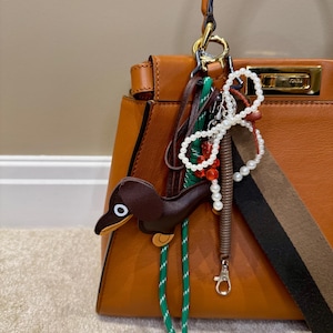 Leather Dog Teddy Rope Bag Charms,Stylish Bag Charm,Y2k Rope Purese Charm Bag Keychain Accessories