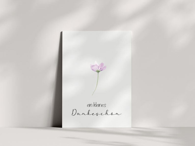 ein kleines Dankeschön Danke Dankeschön Postkarte Blümchen Danke sagen Bild 1