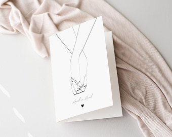 Hand in Hand | Klappkarte | Glückwunsch | Hochzeit | Jahrestag | Couple | Liebe | Grußkarte | Geschenk