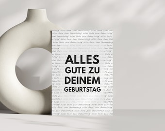 Alles Gute zu deinem Geburtstag Postkarte | Glückwunschkarte | Geburtstagskarte | Grußkarte | Karte | neutral