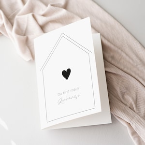 Du bist mein Zuhause | Klappkarte | Hochzeit | Jahrestag | Liebe | Grußkarte | Geschenk | Umzug | Einweihung | Häuschen