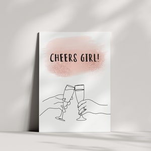 Saluti ragazza | Cartolina | Biglietto di congratulazioni | Biglietto d'auguri | Biglietto d'auguri | Bestia | Migliore amico | Migliore amico | Lineart