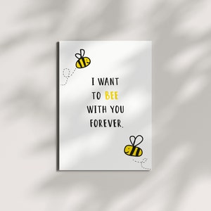 Postkarte bee with you forever l Grußkarte l Biene l Liebe l Forever l Glückwunschkarte