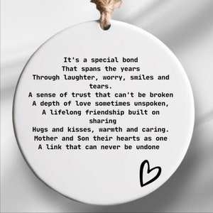 Mother and Son Ceramic Keepsake | Unique Gift for Mom & Son | Heartwarming Home Decor Perfect for Special Memories. Free Personalisation
