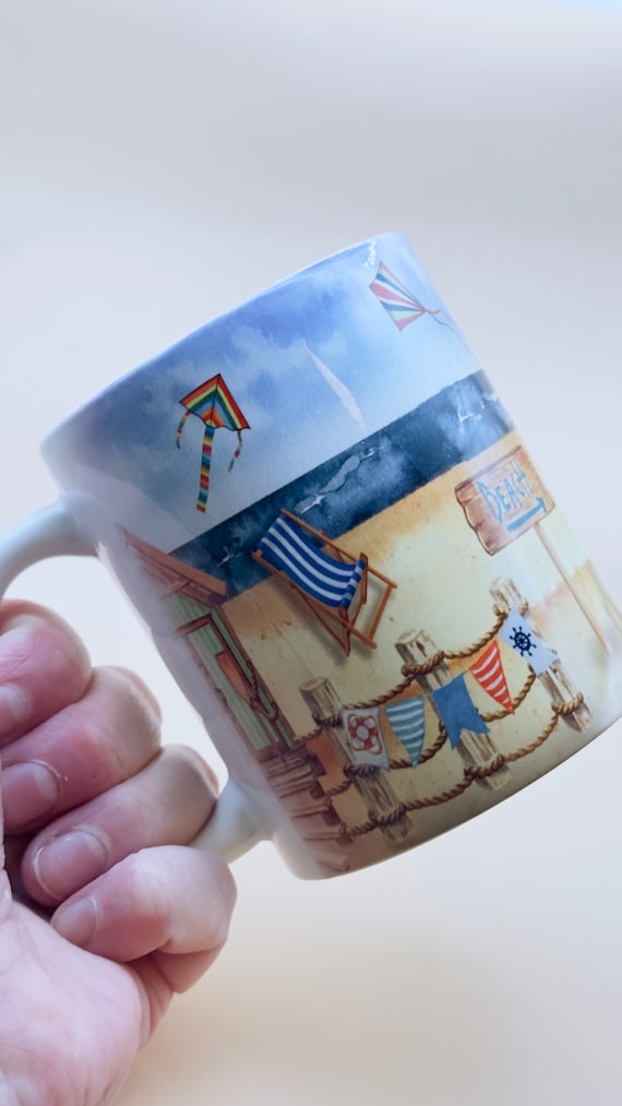Ceramic Mug - Beach Design 11oz, Coastal Gifts and Accessories, Perfect for Beach Days & Tranquil Moments