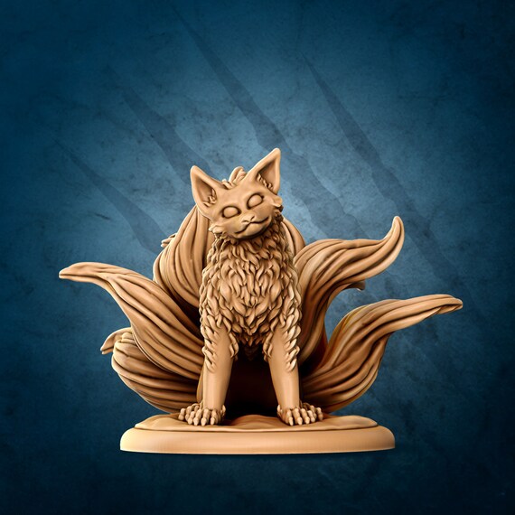 Kitsune Fox Shape Miniature BASE INCLUDED 32mm Scale Etsy