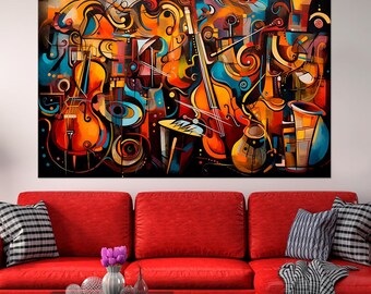 Abstract Orchestra Canvas Print: Modern Music Room Decor - Etsy