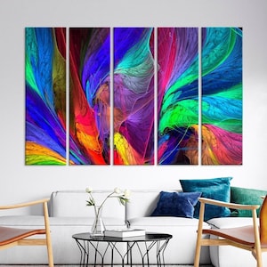 Abstract canvas print Colorful bright wall art Abstract print vibrant wall art Abstract painting Multicolored decor Large Housewarming gift