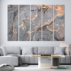 Abstract canvas art Marble print Living room decor contemporary art Multi panel canvas fashion art Modern art abstract Large canvas art