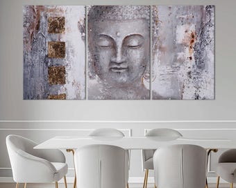 Buddha canvas wall art Yoga print Zen wall decor Meditation art Buddha Painting print Yoga Studio Decor Buddha Large Living room wall art