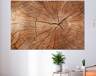 Tree Ring Wood Texture Canvas Print – Extra Large Modern Wall Art