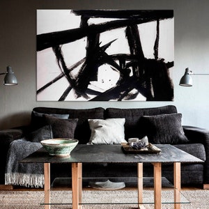 Abstract canvas art Franz Kline print Abstract expressionism art Home Office decor Modern art Black white print Abstract Modern wall decor