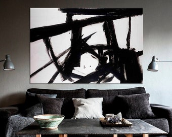 Abstract canvas art Franz Kline print Abstract expressionism art Home Office decor Modern art Black white print Abstract Modern wall decor