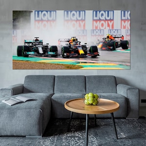 Formula 1 canvas print Racing wall art Formula 1 poster print Cars Multi panel canvas Large wall art Gift for him Man cave decor