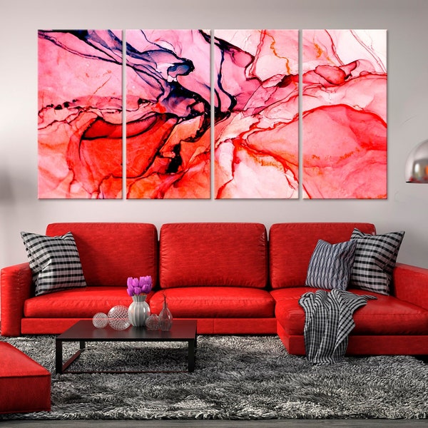 Red Wall Art Etsy