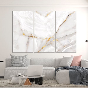 White Gold Marble Canvas print Abstract wall art Modern living room decor Contemporary Luxury art Marble Extra Large Wall Art