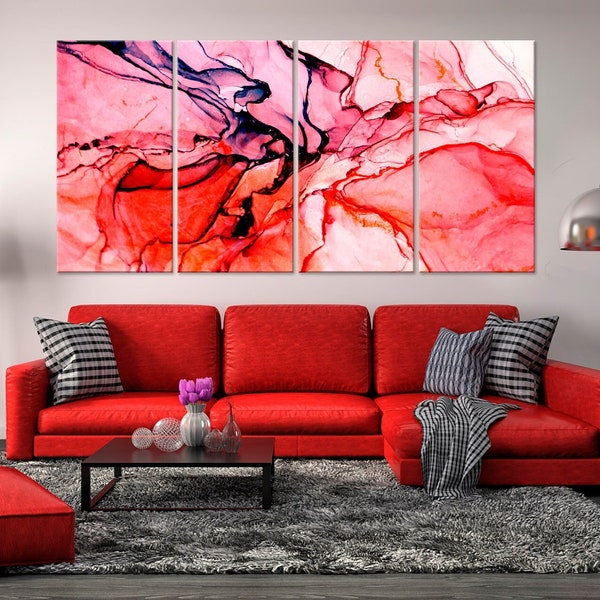 Red Wall Art Etsy