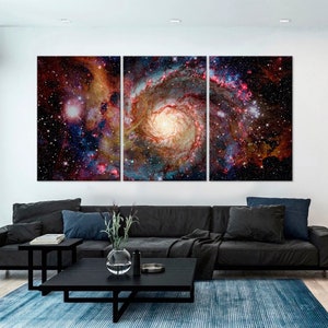 Outer space canvas wall art Galaxy print Constellation Large canvas art NASA photo Milky Way wall decor Nebula Infinity Night starry sky