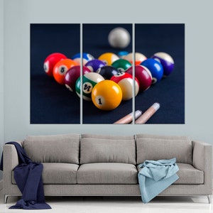 Pool Table canvas wall art Billiard print Pool room decor Man Cave print Game room decor Billiard wall decor Billiard Extra Large wall art