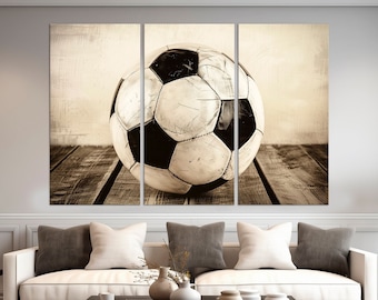 Soccer Ball canvas wall art Football print Kids Boys room decor Large Sports print Soccer gifts Football Soccer decor Vintage Soccer Ball