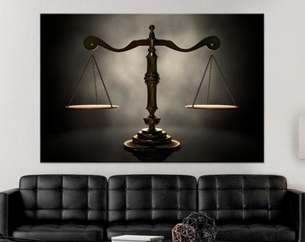 Lawyer canvas wall art Scales of justice Lawyer office decor Law print Attorney gifts Lawyer wall art Attorney Extra large wall art