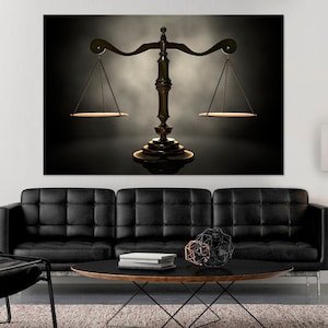 Lawyer canvas wall art Scales of justice Lawyer office decor Law print Attorney gifts Lawyer wall art Attorney Extra large wall art