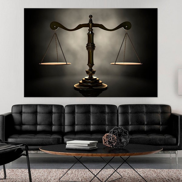 Lawyer canvas wall art Scales of justice Lawyer office decor Law print Attorney gifts Lawyer wall art Attorney Extra large wall art