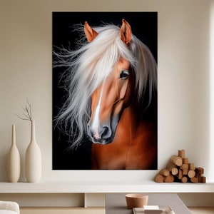 Horse canvas wall art Farmhouse decor Horse print Original painting Modern wall art Horse portrait Animal Large Wall Art Housewarming gift