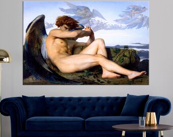 Fallen Angel Alexandre Cabanel Reproduction Canvas Print, Classic Painting Wall Art