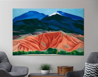 Mountain canvas wall art Nature print American art New Mexico Mountain painting Large canvas art Living room wall decor