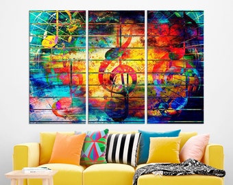 Music canvas wall art Music gifts Music posters Music wall decor Music canvas wall art Music painting abstract music Extra large wall art