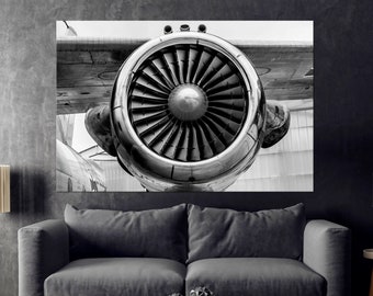 Airplane canvas print Plane wall art Propeller Airplane decor Aircraft Print Aviation gifts Man cave decor Extra Large Living room wall art