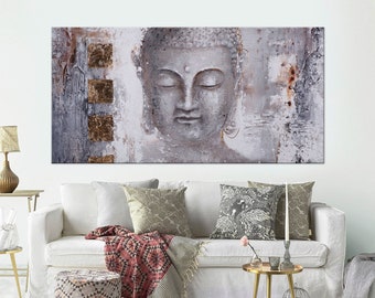 Buddha canvas art Yoga print Zen wall decor Meditation art Buddha print Yoga Studio Decor Buddha Multi panel canvas Extra Large wall art