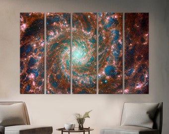 Toile d'art murale spatiale, spirale abstraite, impression galaxie, art céleste, télescope spatial Hubble, impression de la NASA, grande toile d'art murale Deep Space