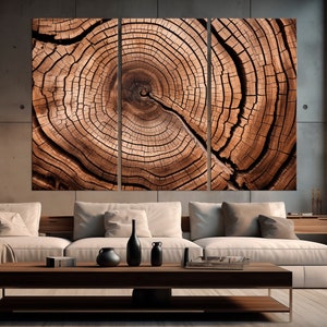 Tree Ring Canvas wall art Wood Crack print Farmhouse Decor Abstract Wood Trendy Wall art Living room decor Modern Wood Extra Large Wall Art