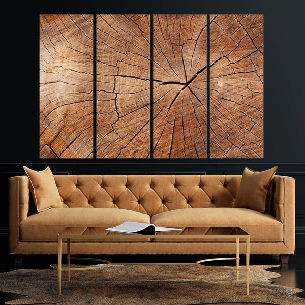 Wood wall art Tree ring canvas Wood texture print Wood decor Modern art Wood cut Wooden print Extra large wall art