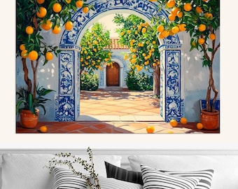 Portugal Wall Art Portuguese Doorway Adorned With Blue White